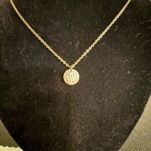 DEMDACO Hammered Disk Silver Pendant Necklace